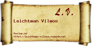 Leichtman Vilmos névjegykártya